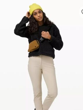 🍋 Lululemon Women’s Wool Whenever Crew Black Sweatshirt SZ 10